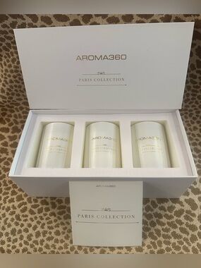New in Box Aroma 360 Paris Collection Candle Trio~My Way Scent~11oz Candles~$109